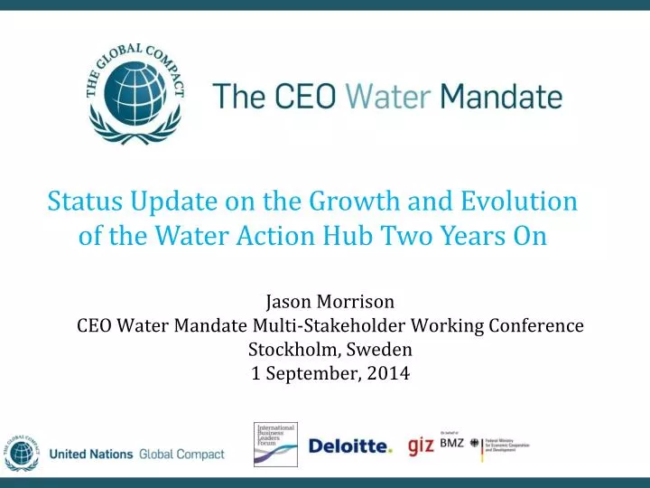 status update on the growth and evolution of the water action hub two years on