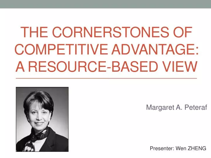 the cornerstones of competitive a dvantage a resource based view