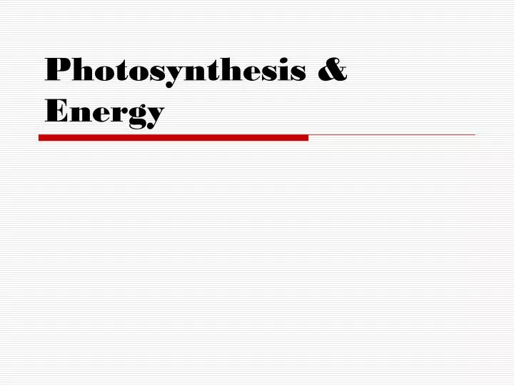 photosynthesis energy