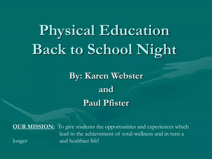 physical education back to school night