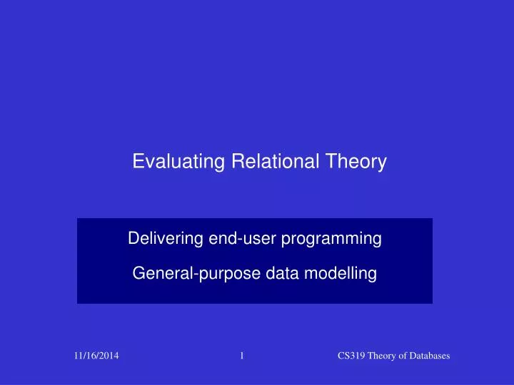 evaluating relational theory