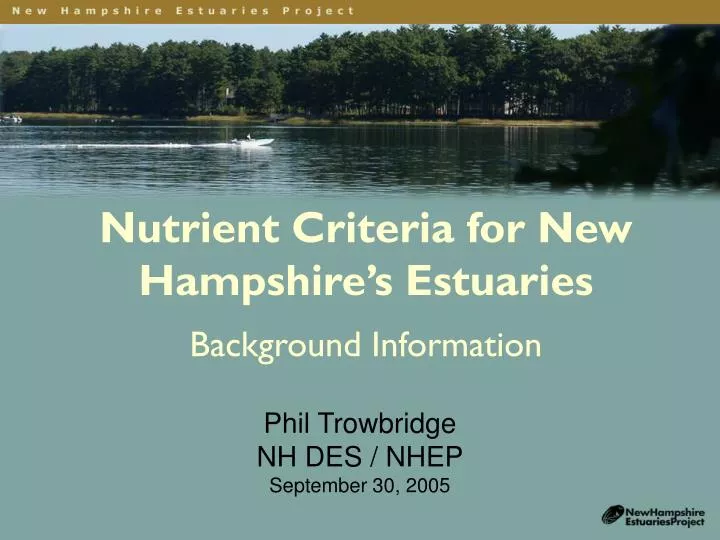 nutrient criteria for new hampshire s estuaries