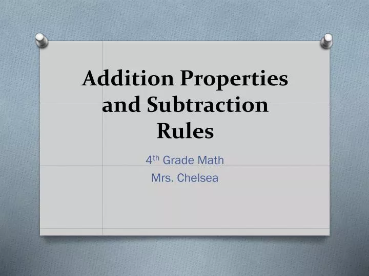 addition properties and subtraction rules