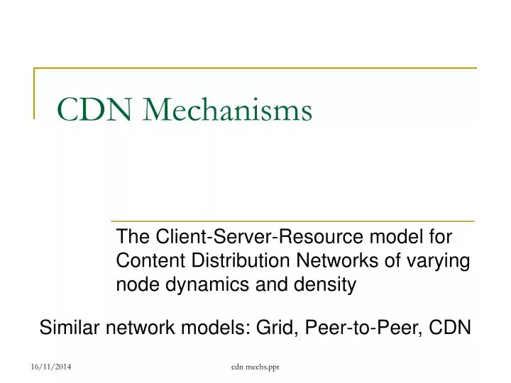 cdn mechanisms