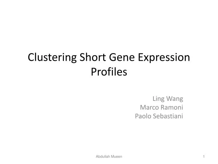 clustering short gene expression profiles