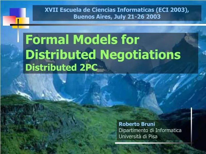 formal models for distributed negotiations distributed 2pc
