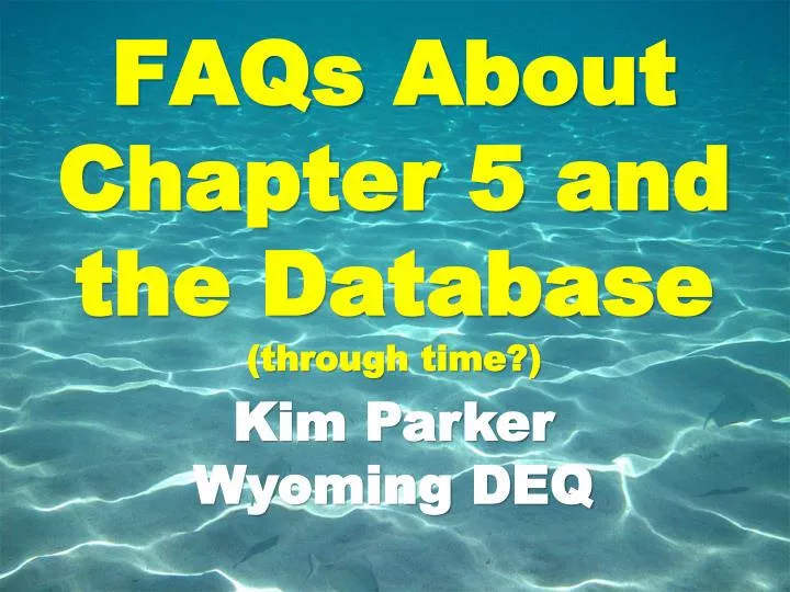 faqs about chapter 5 and the database through time
