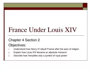 France Under Louis XIV