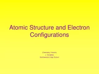 atomic structure and electron configurations