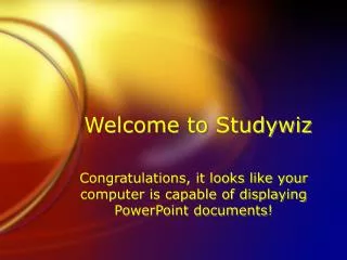 welcome to studywiz