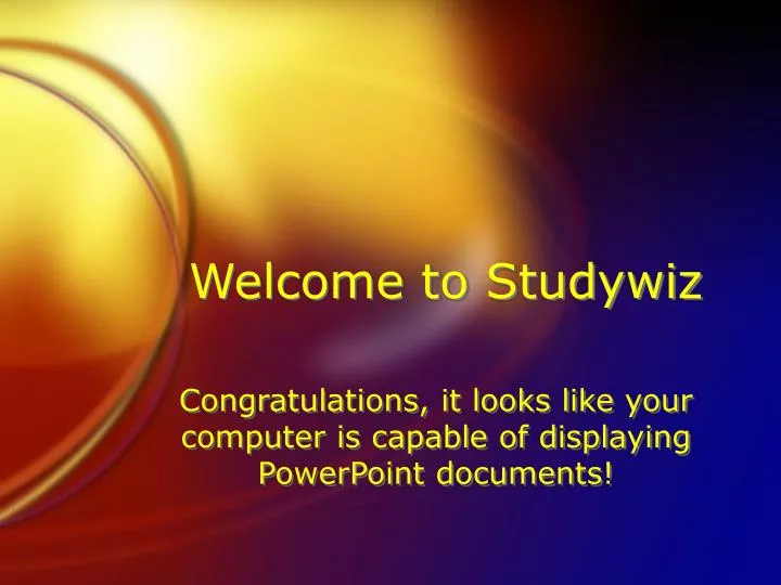 welcome to studywiz