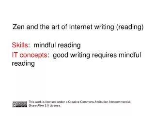 Zen and the art of Internet writing (reading)