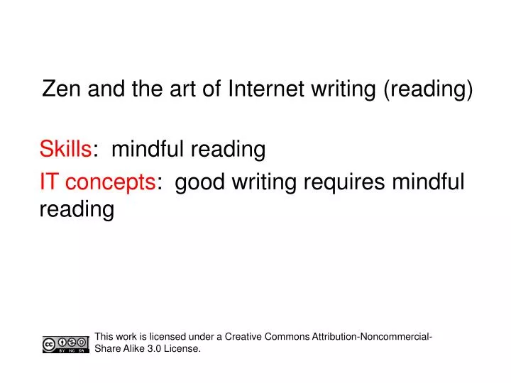 zen and the art of internet writing reading