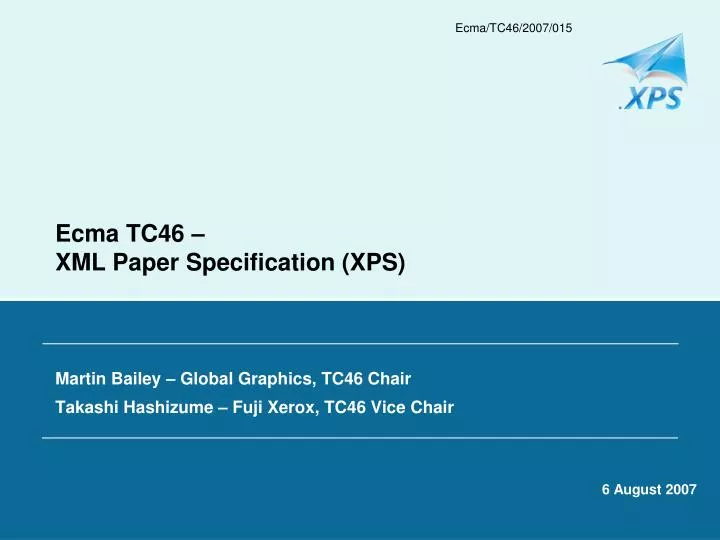 ecma tc46 xml paper specification xps
