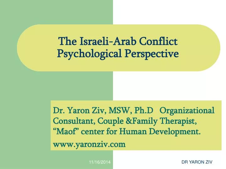 the israeli arab conflict psychological perspective