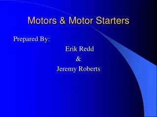 Motors &amp; Motor Starters