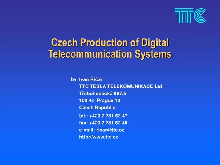 czech production of digital telecommunication systems