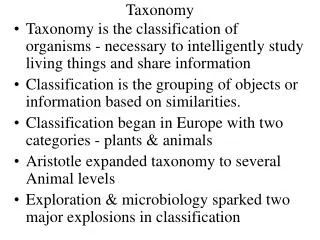 Taxonomy