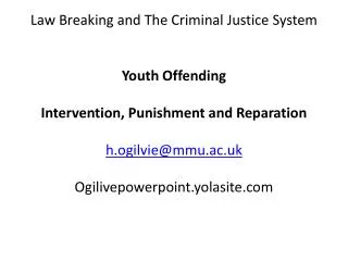 Law Breaking and The Criminal Justice System Youth Offending