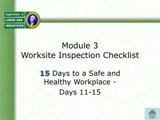 Module 3 Worksite Inspection Checklist