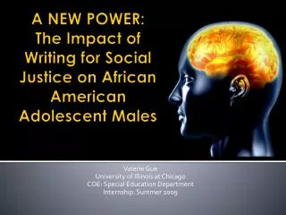 A NEW POWER: The Impact of Writing for Social Justice on African American Adolescent Males