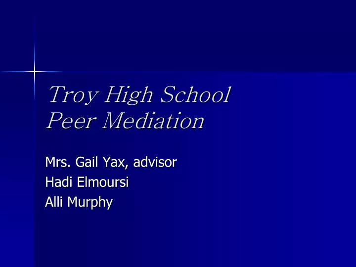 troy high school peer mediation