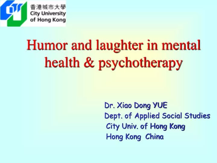 humor and laughter in mental health psychotherapy