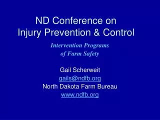 ND Conference on Injury Prevention &amp; Control