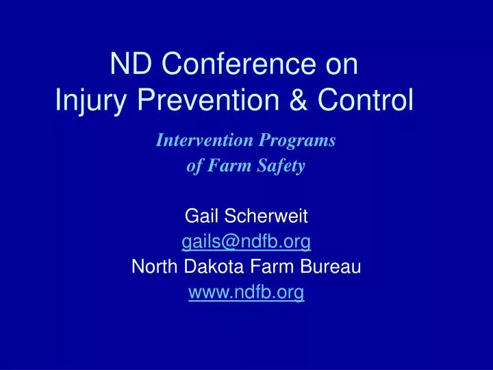 nd conference on injury prevention control