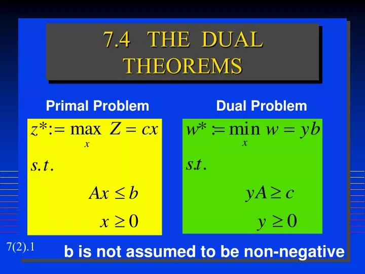 7 4 the dual theorems