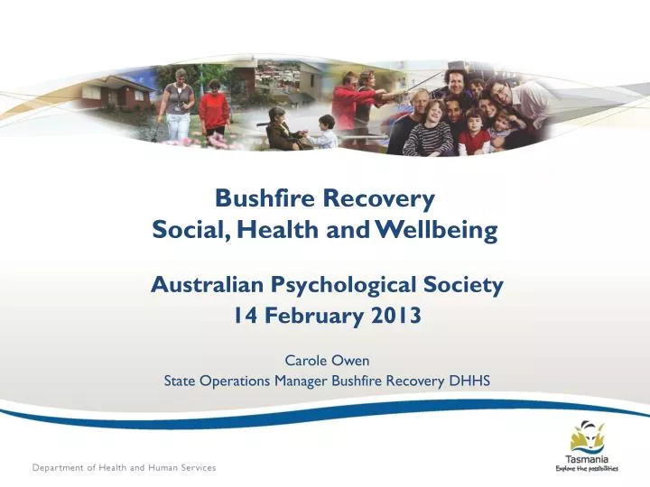 bushfire recovery social health and wellbeing