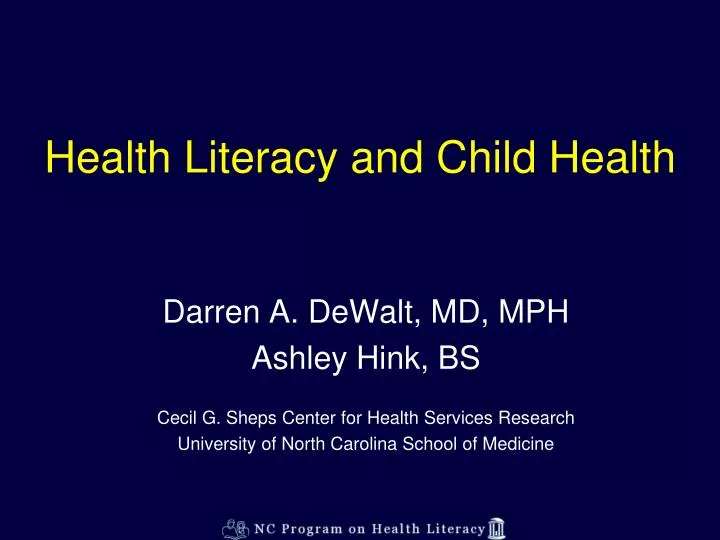 health literacy and child health