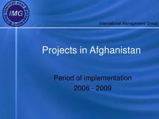 Projects in Afghanistan