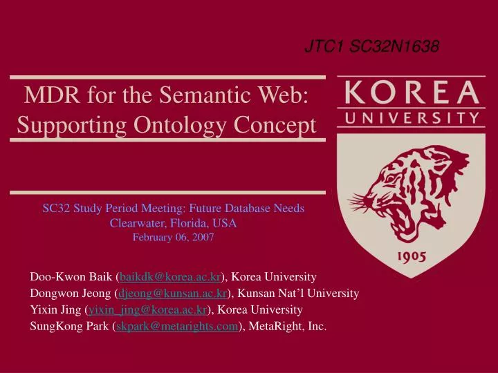 mdr for the semantic web supporting ontology concept