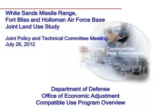 Department of Defense Office of Economic Adjustment Compatible Use Program Overview