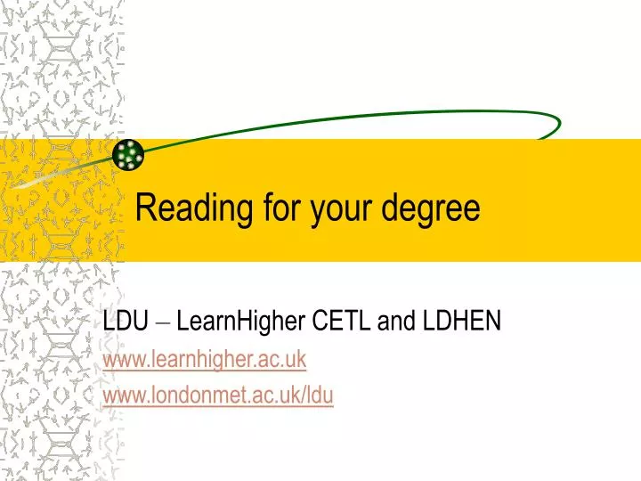 reading for your degree