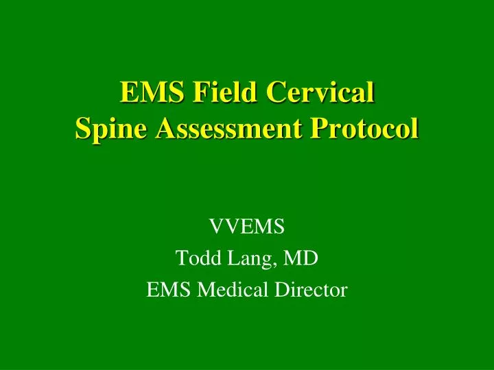 ems field cervical spine assessment protocol