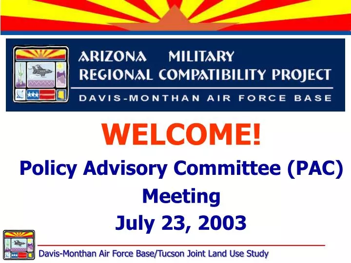 welcome policy advisory committee pac meeting july 23 2003
