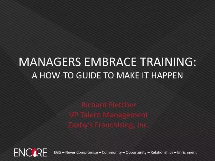 managers embrace training a how to guide to make it happen