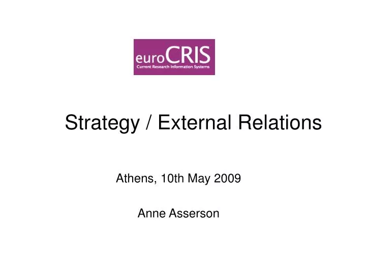 strategy external relations