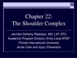 Chapter 22: The Shoulder Complex