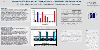 Mannitol Salt Agar-Cefoxitin Combination as a Screening Medium for MRSA