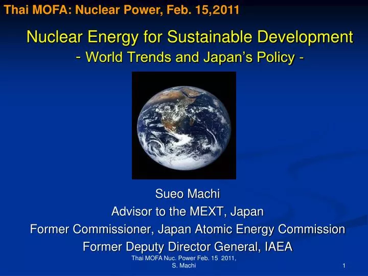 nuclear energy for sustainable development world trends and japan s policy