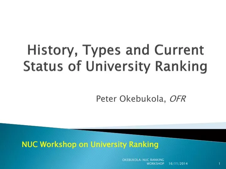 history types and current status of university ranking