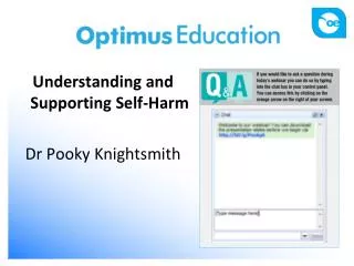 Understanding and Supporting Self-Harm Dr Pooky Knightsmith