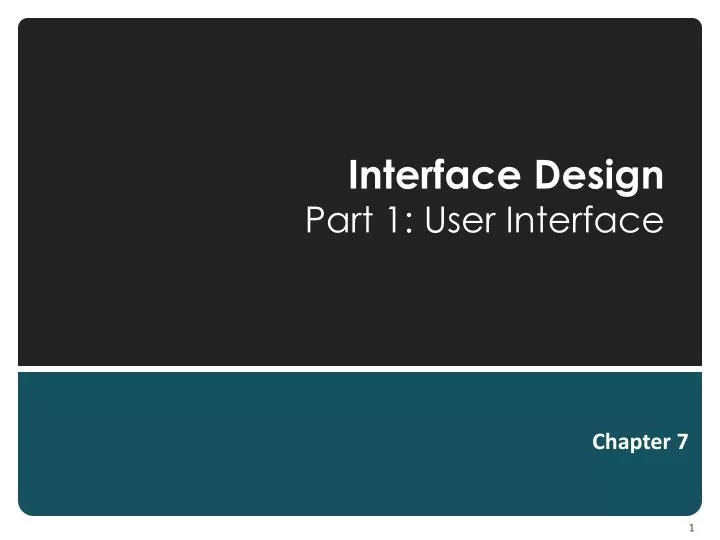 interface design part 1 user interface