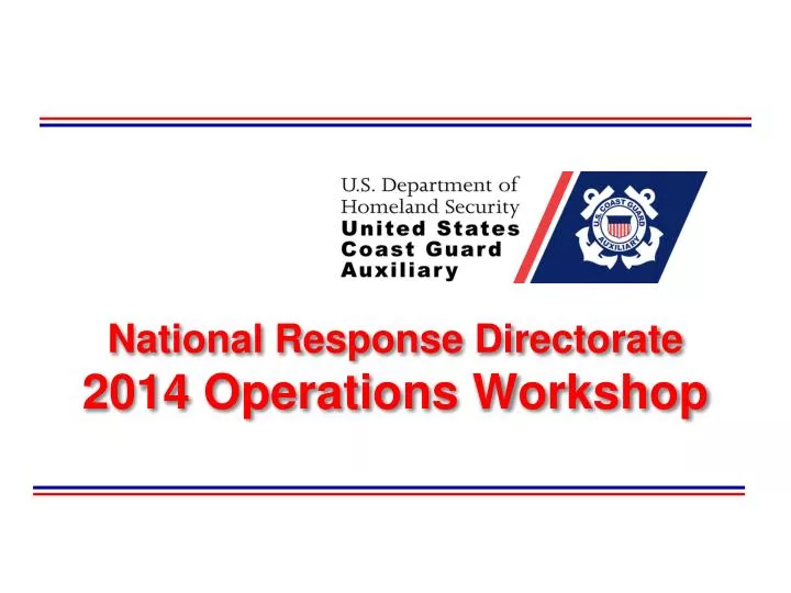 national response directorate 2014 operations workshop