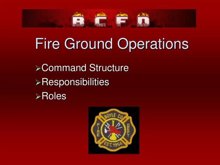 fire ground operations