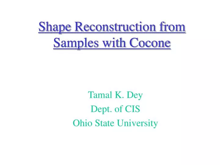 shape reconstruction from samples with cocone