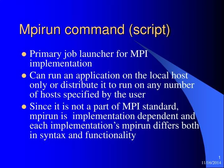 mpirun command script
